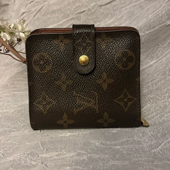 Louis Vuitton Handbags - Louis Vuitton folded wallet, compact zip monogram, canvas, leather wallet